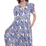 Montauk Dress Navy White Geo