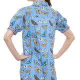 Left Bank Puff Sleeve Dress Butterfly Print On Cotton Voile