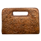 The Claire| Hand-Tooled Leather Statement Clutch
