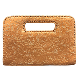 The Claire| Hand-Tooled Leather Statement Clutch
