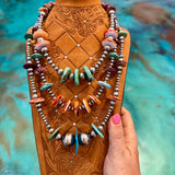 Jaci Stack – Mixed Spiny Oyster, Turquoise & Sterling Silver Necklaces