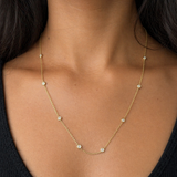 14k Gold Diamond Station Necklace .15 ctw
