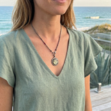 Labradorite Smiling Buddha Necklace