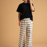 Shore Pant - Ikat Squares Natural Black