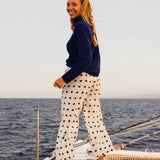 Shore Pant - Ikat Squares Natural Black