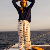 Shore Pant - Ikat Squares Natural Black