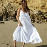 Aura Low Back Maxi Dress - White