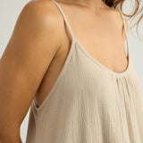 Aura Low Back Maxi Dress - Oatmeal
