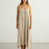 Aura Low Back Maxi Dress - Oatmeal