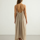 Aura Low Back Maxi Dress - Oatmeal