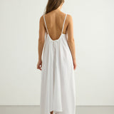 Aura Low Back Maxi Dress - White