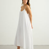 Aura Low Back Maxi Dress - White