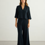 Aura Palazzo Pants - Black