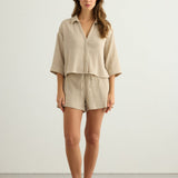 Aura Drawstring Shorts - Oatmeal