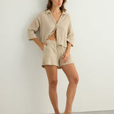 Aura Drawstring Shorts - Oatmeal
