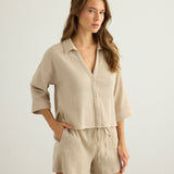 Aura Drawstring Shorts - Oatmeal