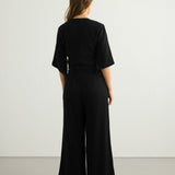 Aura Palazzo Pants - Black