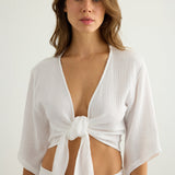Aura Wrap Top - White