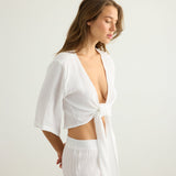 Aura Wrap Top - White