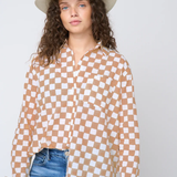 Good Boyfriend Shirt - Checkerboard Mocha