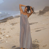 Canggu Maxi Dress - Navy With Stripes