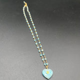 Larimar Heart Pendant With Peridot