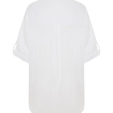 Kaya Oversized Shirt Dress - White