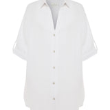 Kaya Oversized Shirt Dress - White
