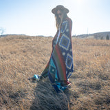 Andean Alpaca Wool Blanket - Ocean Breeze