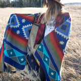 Andean Alpaca Wool Blanket - Ocean Breeze