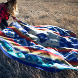 Andean Alpaca Wool Blanket - Ocean Breeze