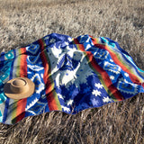 Andean Alpaca Wool Blanket - Ocean Breeze