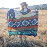 Andean Alpaca Wool Blanket - Ocean Breeze