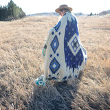 Andean Alpaca Wool Blanket - Ocean Breeze