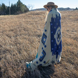 Andean Alpaca Wool Blanket - Ocean Breeze
