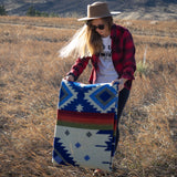 Andean Alpaca Wool Blanket - Ocean Breeze