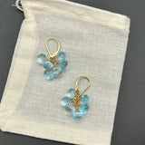 Blue Topaz Cluster Drop Earrings - NEW! TWO SIZES