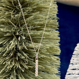 14K White Gold Diamond Bar Necklace – .30 CTW