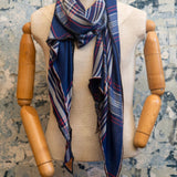Harbor Plaid Silk Scarf