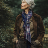 Harbor Plaid Silk Scarf