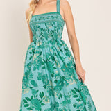 MINT PARADISO WOVEN MIDI DRESS