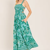 MINT PARADISO WOVEN MIDI DRESS