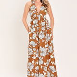 GOLDEN ISLE FLORAL WOVEN MAXI DRESS