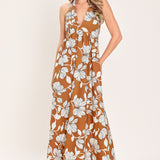 GOLDEN ISLE FLORAL WOVEN MAXI DRESS