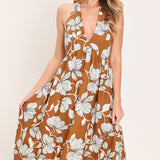 GOLDEN ISLE FLORAL WOVEN MAXI DRESS
