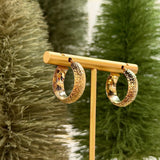 10K Textured Gold Hoop Earrings