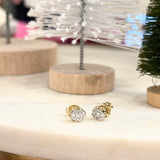 10k Gold Cluster Diamond Stud Earrings (.25 ctw)