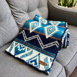 Andean Alpaca Wool Blanket - Cobalt Blue