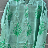 Relaxed Boyfriend Shirt - Cameo Floral Overdye Watercress