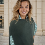 Marblehead Recycled Cashmere Capelet - Dark Olive